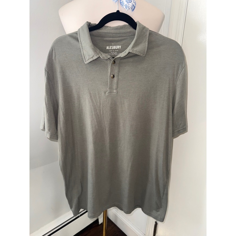 Alesbury Sage Green Performance Polo Short Sleeve Shirt | Men's L
